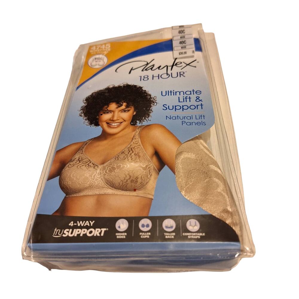 Playtex 18 Hour Ultimate Lift and Support Bra Sz 40C Nude
